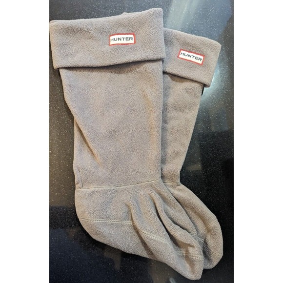 HUNTER ORIGINAL WOMEN'S BOOT SOCKS FLEECE RAIN BOOT SOCKS M 5-7 GRAY - Picture 3 of 4